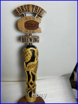 RARE HORSE THIEF HOLLOW BREWING 4 STAR HORSESHOE draft beer tap handle. ILLINOIS