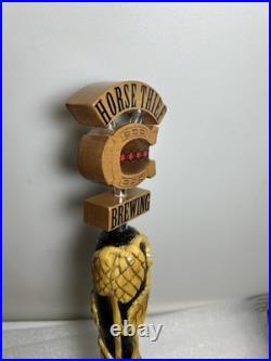 RARE HORSE THIEF HOLLOW BREWING 4 STAR HORSESHOE draft beer tap handle. ILLINOIS