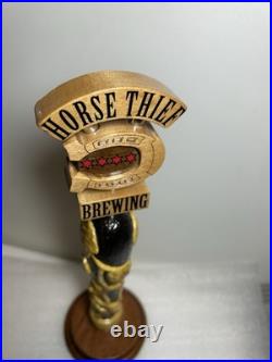 RARE HORSE THIEF HOLLOW BREWING 4 STAR HORSESHOE draft beer tap handle. ILLINOIS RARE HORSE THIEF HOLLOW BREWING 4 STAR HORSESHOE draft beer tap handle. ILLINOIS