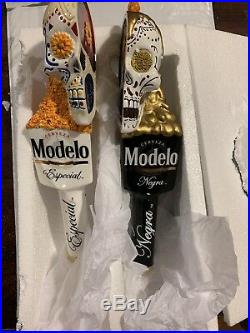 RARE MODELO Dual DIA DE LOS MUERTOS Beer Tap Handle SET (NIB)