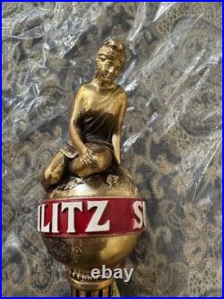 -RARE NEW IN BOX- Schlitz Beer Tap Handle Goddess of Liberty 12.5 Gold Cast