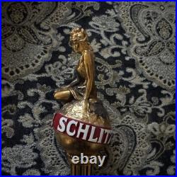 -RARE NEW IN BOX- Schlitz Beer Tap Handle Goddess of Liberty 12.5 Gold Cast