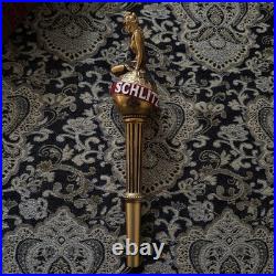 -RARE NEW IN BOX- Schlitz Beer Tap Handle Goddess of Liberty 12.5 Gold Cast