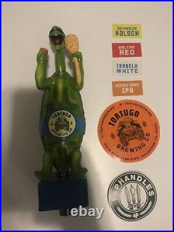RARE New In Box Tortugo Brewing Beer Tap Handle With 4 Beer Tap Stickers