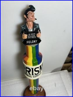 RARE PRISM BREWING FELONY IPA GANGSTER MUGSHOT beer tap handle. PENNSYLVANIA