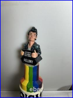 RARE PRISM BREWING FELONY IPA GANGSTER MUGSHOT beer tap handle. PENNSYLVANIA