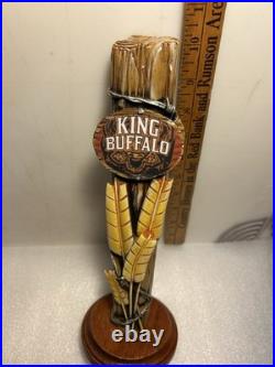 RARE TALLGRASS KING BUFFALO BARBED WIRE FENCE POST draft beer tap handle. KANSAS