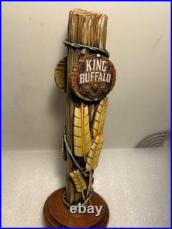 RARE TALLGRASS KING BUFFALO BARBED WIRE FENCE POST draft beer tap handle. KANSAS