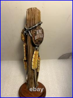 RARE TALLGRASS KING BUFFALO BARBED WIRE FENCE POST draft beer tap handle. KANSAS