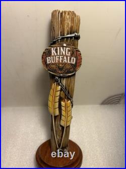 RARE TALLGRASS KING BUFFALO BARBED WIRE FENCE POST draft beer tap handle. KANSAS