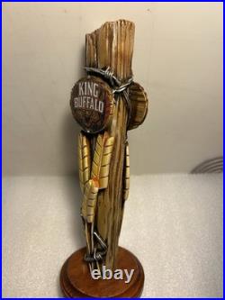 RARE TALLGRASS KING BUFFALO BARBED WIRE FENCE POST draft beer tap handle. KANSAS