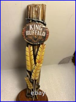 RARE TALLGRASS KING BUFFALO BARBED WIRE FENCE POST draft beer tap handle. KANSAS