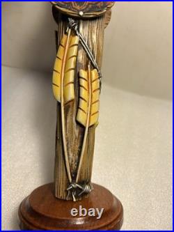 RARE TALLGRASS KING BUFFALO BARBED WIRE FENCE POST draft beer tap handle. KANSAS