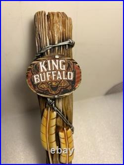 RARE TALLGRASS KING BUFFALO BARBED WIRE FENCE POST draft beer tap handle. KANSAS