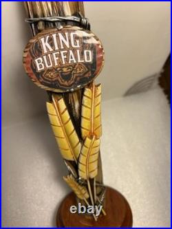 RARE TALLGRASS KING BUFFALO BARBED WIRE FENCE POST draft beer tap handle. KANSAS