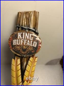RARE TALLGRASS KING BUFFALO BARBED WIRE FENCE POST draft beer tap handle. KANSAS