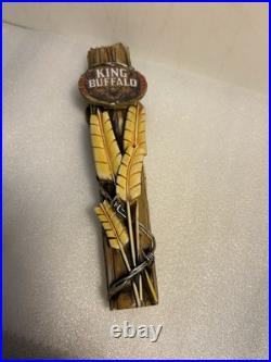 RARE TALLGRASS KING BUFFALO BARBED WIRE FENCE POST draft beer tap handle. KANSAS