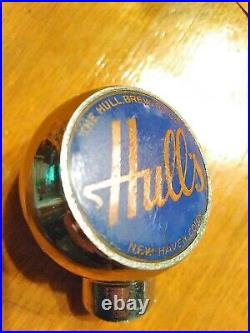 RARE! Vintage Hulls brewing co New Haven CT Beer knob Tap Handle Robbins