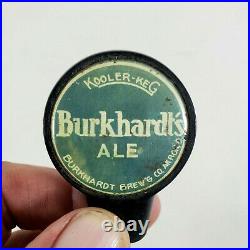 RARE! Vintage Mid Century Bakelite Burkhardt's Ale Beer Tap Handle Knob Top
