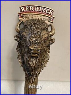 RED RIVER VALLEY SELECT RED LAGER BUFFALO HEAD TROPHY draft beer tap handle. USA