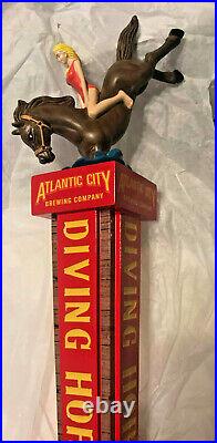 Rare Atlantic City Brewing Red Diving Horse Tap Handle New in Box