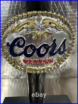 Rare Coors Original Cowboy Hat Belt Buckle Beer Tap Handle 11