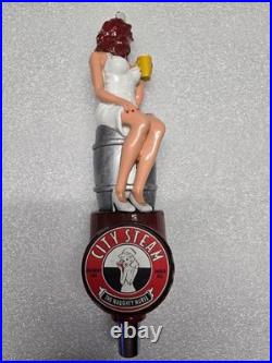 Rare First Version City Steam Naughty Nurse on a Keg 11 Draft Beer Tap Handle