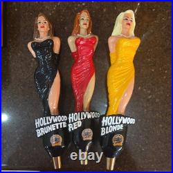 Rare Hollywood Blonde, Brunette, Redhead Set of 3 Tap Handles Gently Used