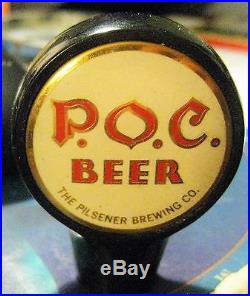 Rare P. O. C. Pride Of Cleveland Beer Kooler Keg Ball Tap Knob Handle Oh Ohio Poc