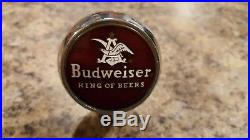 Rare Porcelain Chrome Budweiser Anheuser Busch Beer Ball Knob Tap Handle