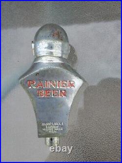 Rare Rainier Beer Tap Handle Rainier Brew Master Bust Diamond Draft