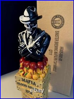 Rare Sinister Brewing Beer Tap Handle Mafia Blood Orange IPA Skeleton Skull Lot