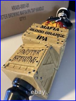 Rare Sinister Brewing Beer Tap Handle Mafia Blood Orange IPA Skeleton Skull Lot