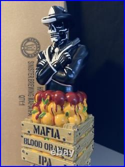 Rare Sinister Brewing Beer Tap Handle Mafia Blood Orange IPA Skeleton Skull Lot