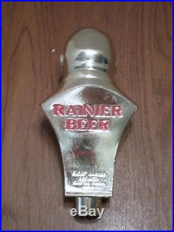 Rare Vintage Rainier Diamond Draft Man 5.5 Beer Keg Tap Handle Ball Knob