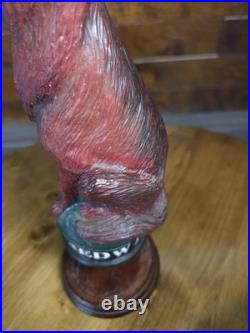 Red Wolf Beer Tap Handle (Stand Is For Display Only)