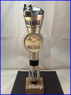 River Horse Oatmeal Milk Stout Beer Tap Handle Rare Figural Hippo Tap Handle