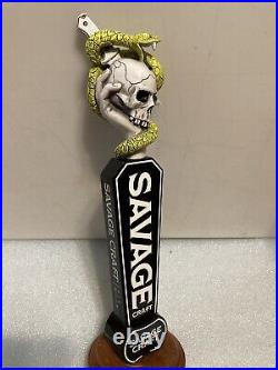 SAVAGE CRAFT ALE WORKS SNAKE SKULL KNIFE Draft beer tap handle. SOUTH CAROLINA