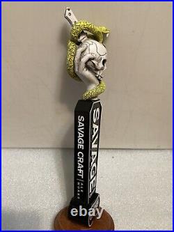 SAVAGE CRAFT ALE WORKS SNAKE SKULL KNIFE Draft beer tap handle. SOUTH CAROLINA