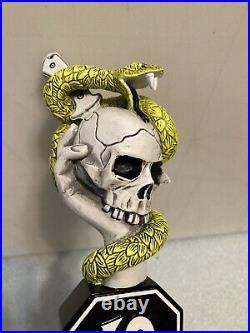 SAVAGE CRAFT ALE WORKS SNAKE SKULL KNIFE Draft beer tap handle. SOUTH CAROLINA