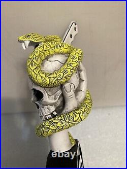 SAVAGE CRAFT ALE WORKS SNAKE SKULL KNIFE Draft beer tap handle. SOUTH CAROLINA