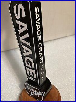 SAVAGE CRAFT ALE WORKS SNAKE SKULL KNIFE Draft beer tap handle. SOUTH CAROLINA
