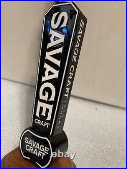 SAVAGE CRAFT ALE WORKS SNAKE SKULL KNIFE Draft beer tap handle. SOUTH CAROLINA