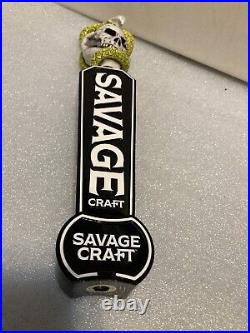 SAVAGE CRAFT ALE WORKS SNAKE SKULL KNIFE Draft beer tap handle. SOUTH CAROLINA