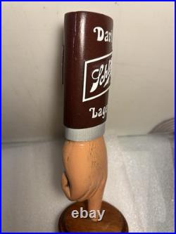 SCHLITZ DARK LAGER POINTED MANS FINGER draft beer tap handle. WISCONSIN