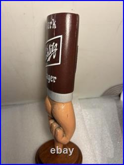 SCHLITZ DARK LAGER POINTED MANS FINGER draft beer tap handle. WISCONSIN
