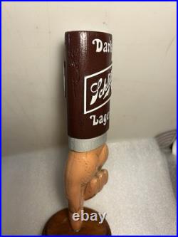 SCHLITZ DARK LAGER POINTED MANS FINGER draft beer tap handle. WISCONSIN