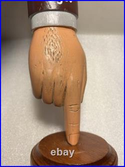 SCHLITZ DARK LAGER POINTED MANS FINGER draft beer tap handle. WISCONSIN