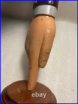 SCHLITZ DARK LAGER POINTED MANS FINGER draft beer tap handle. WISCONSIN