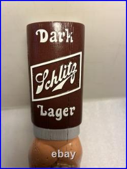 SCHLITZ DARK LAGER POINTED MANS FINGER draft beer tap handle. WISCONSIN